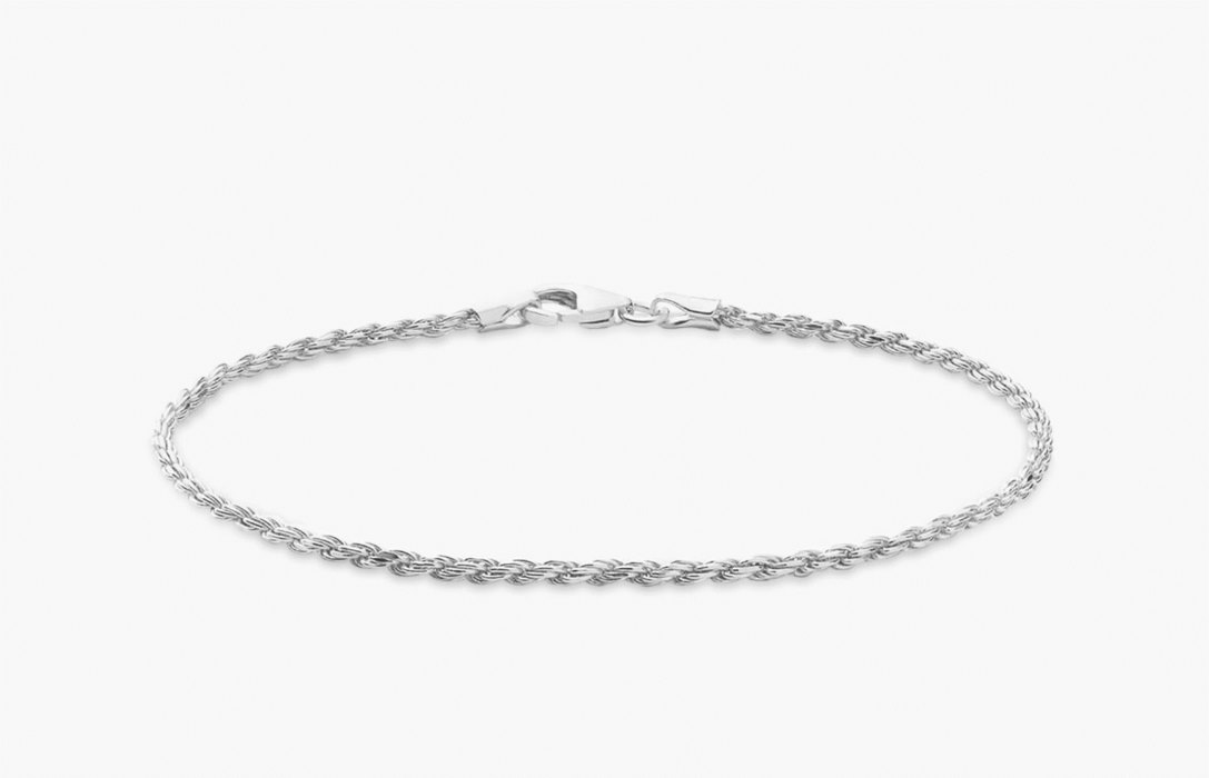 Oliver Cabell 2mm Rope Chain Armband Herren Silber | CH291-82