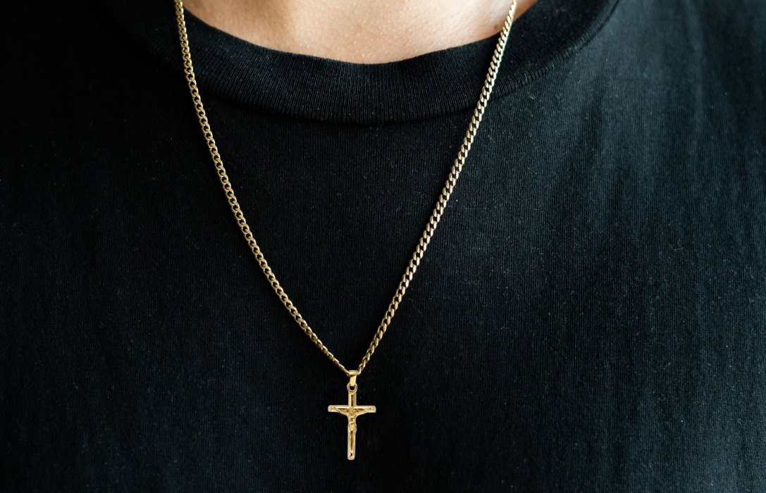 Oliver Cabell Cross Pendant Ketten Herren Gold | CH311-13