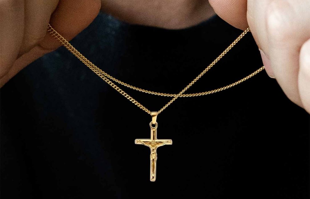 Oliver Cabell Cross Pendant Ketten Herren Gold | CH311-13