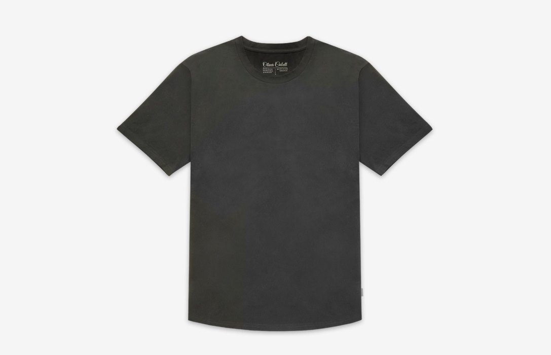 Oliver Cabell Curved Hem Tee Herren Charcoal | CH985-85