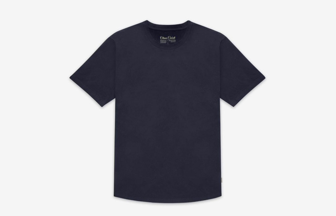 Oliver Cabell Curved Hem Tee Herren Navy | CH711-59