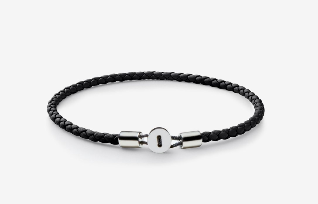 Oliver Cabell Gordon Leder Armband Herren Silber | CH637-76