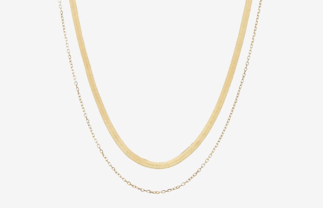 Oliver Cabell Herringbone + Chain Set Damen Gold | CH993-53