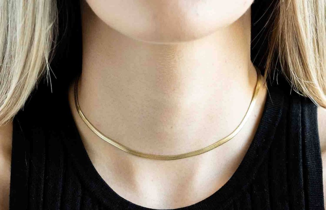 Oliver Cabell Herringbone Choker Damen Gold | CH048-35