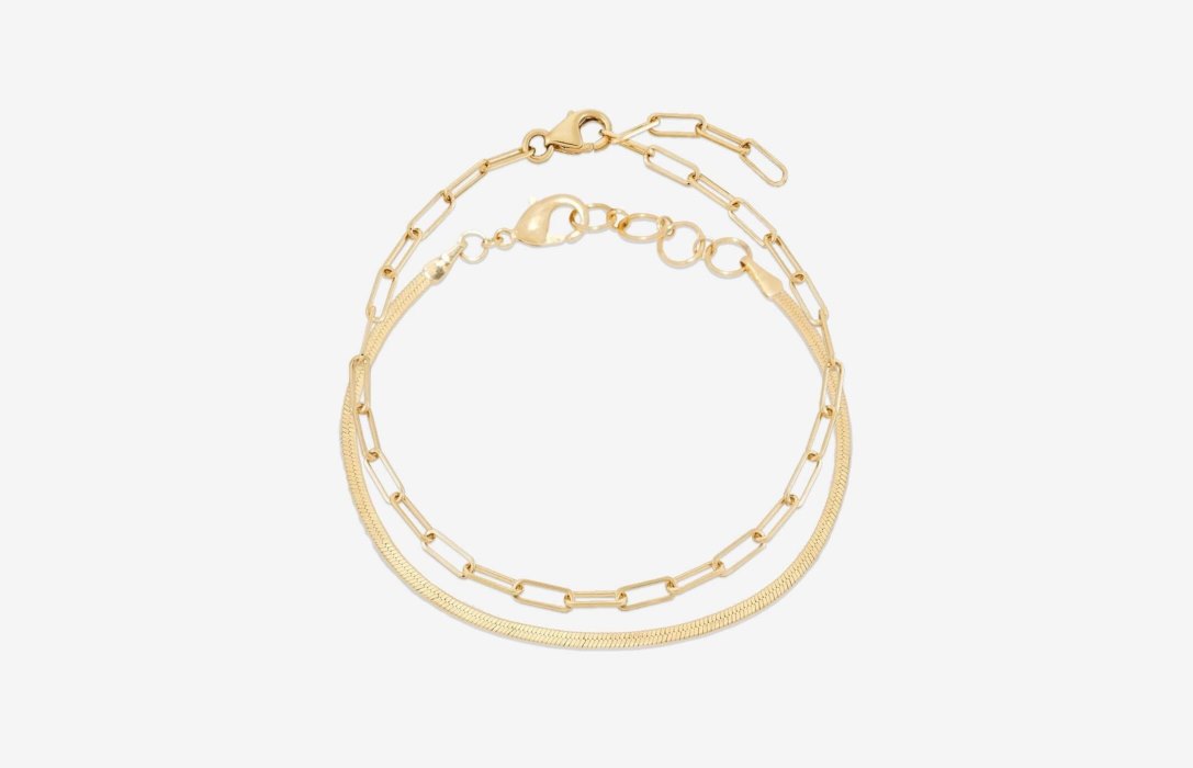 Oliver Cabell Link + Herringbone Bracelet Set Damen Gold | CH345-66