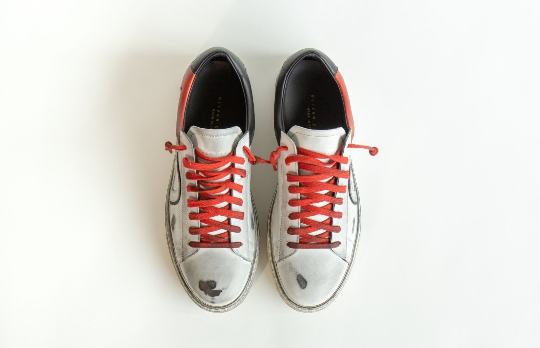 Oliver Cabell Low 1 Low Top Sneakers Herren Weiß Rot | CH352-25