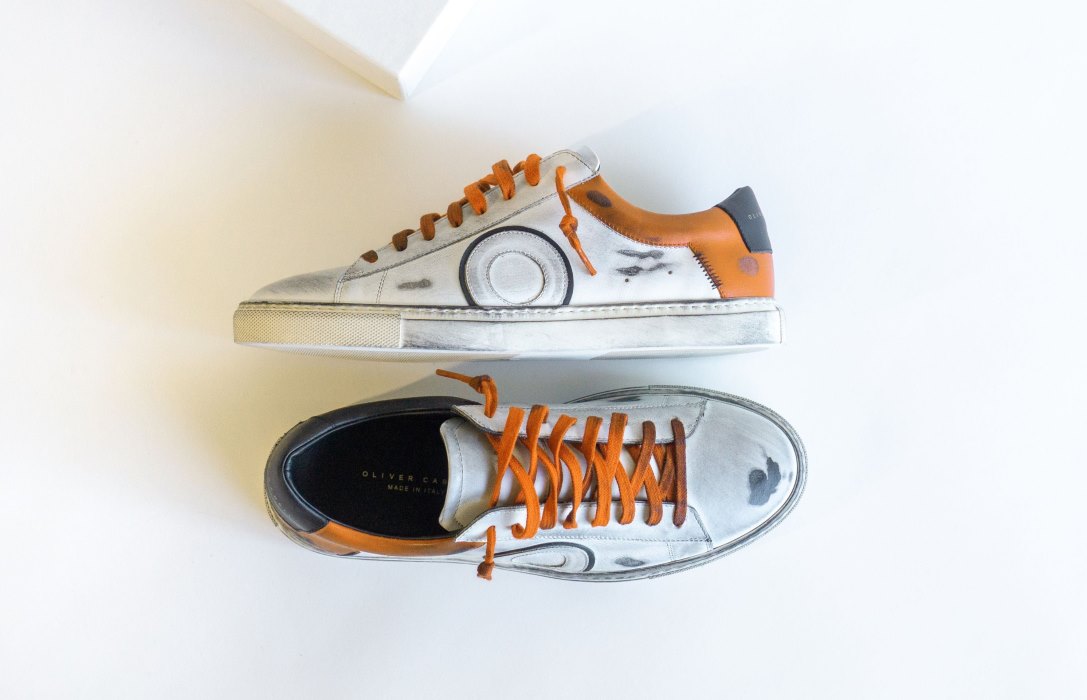 Oliver Cabell Low 1 Low Top Sneakers Herren Weiß Orange | CH392-65