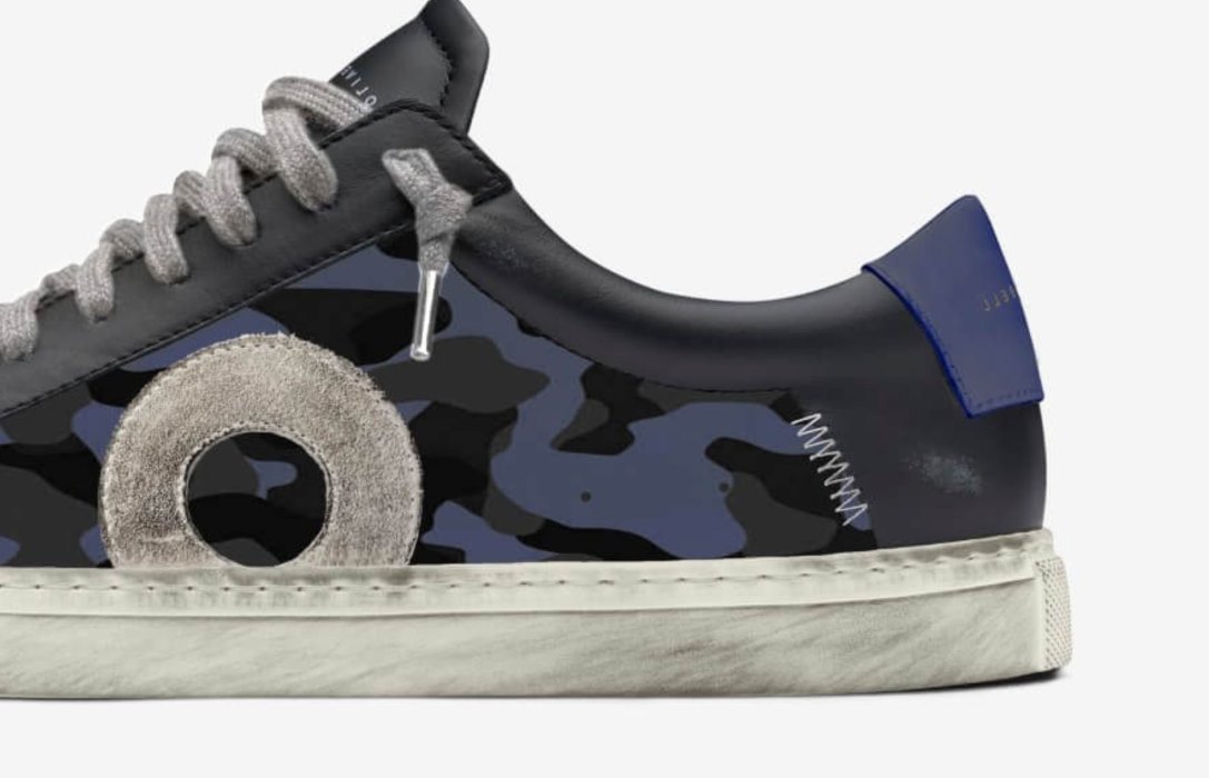 Oliver Cabell Low 1 Low Top Sneakers Herren Blau Camouflage | CH734-31