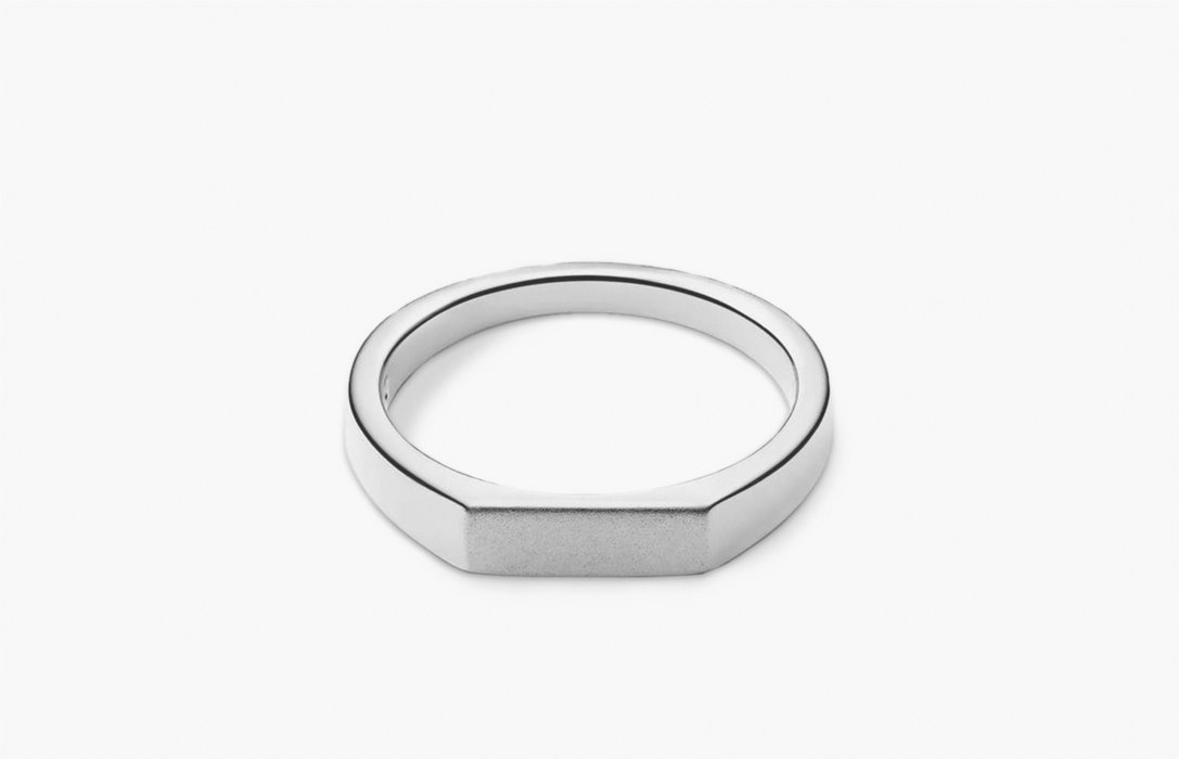 Oliver Cabell Thin Signet Ringe Herren Silber | CH901-53