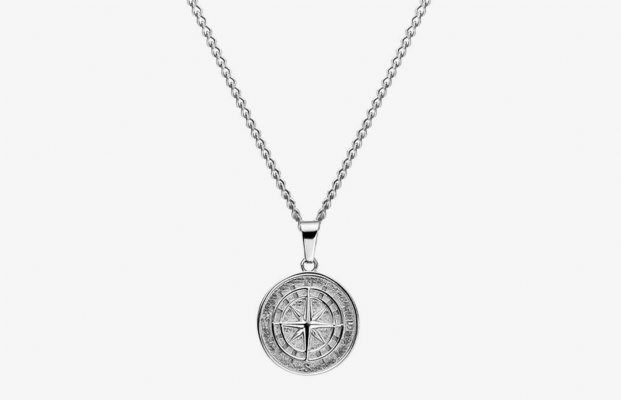 Oliver Cabell Compass Pendant Ketten Herren Silber | CH880-21